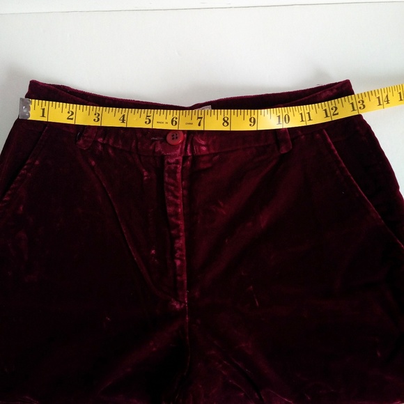 ARMANI JEANS Burgundy Magenta Velvet Pants 2 - 4 - Picture 4 of 8